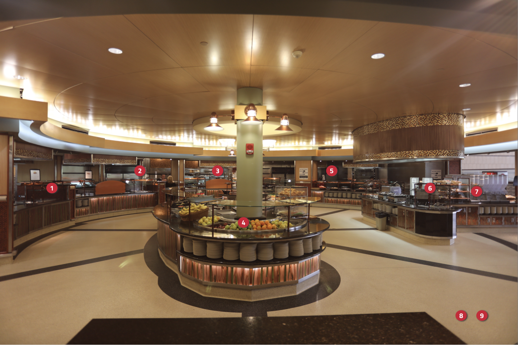 An image of Livingston Dining Hall food stations