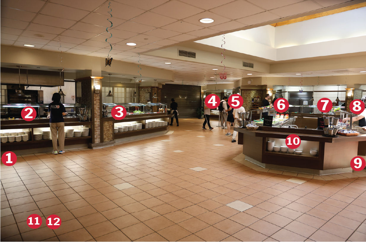 Interior of Busch Dining Hall