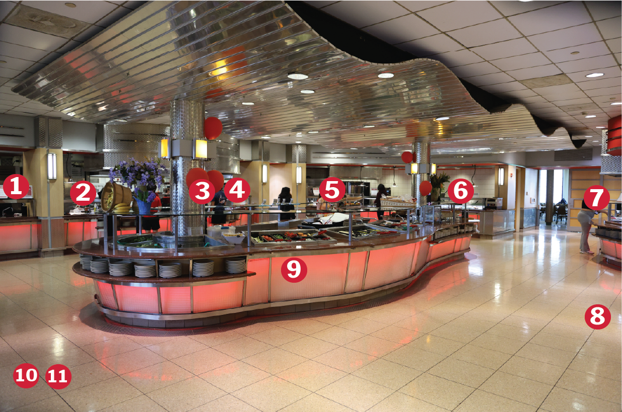 The interior of Neilson Dining Hall